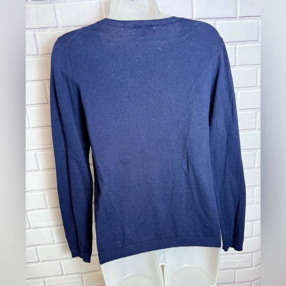 Talbots Navy Blue Beaded Sweater Women's Long Sleeve/size SP - Picture 6 of 8